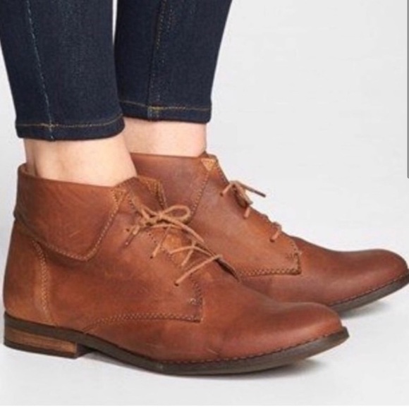 Steve Madden Stingrei Brown Leather Foldover Ankle Boots Size 9 - Picture 1 of 12